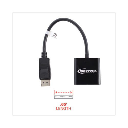 Image of Innovera® Displayport To Vga Adapter, 0.65 Ft, Black