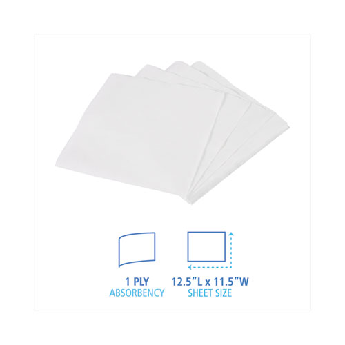 Image of Boardwalk® Office Packs Lunch Napkins, 1-Ply, 12 X 12, White, 2,400/Carton