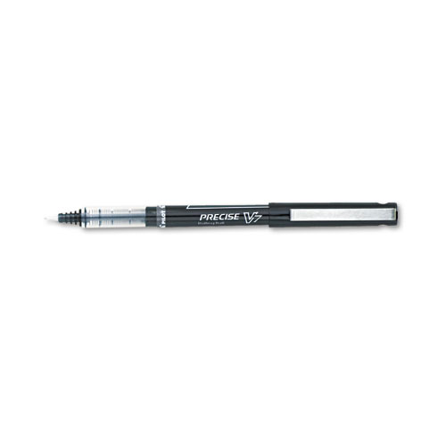 Pilot® Precise V7 Roller Ball Stick Pen, Precision Point, Black Ink, .7mm, Dozen