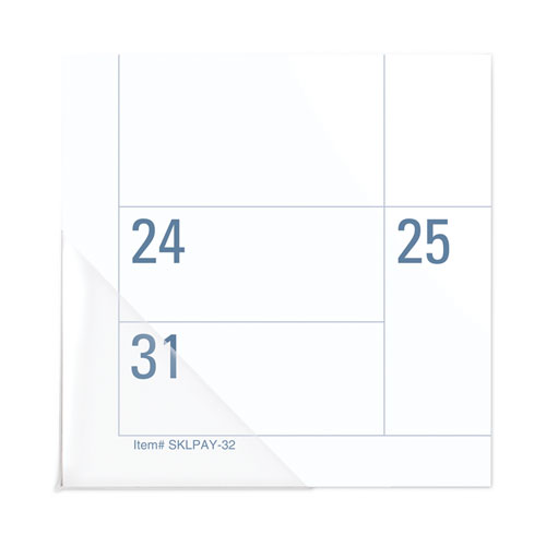 Academic Large Print Desk Pad, 21.75 x 17, White/Blue Sheets, 12 Month (July to June): 2024 to 2025