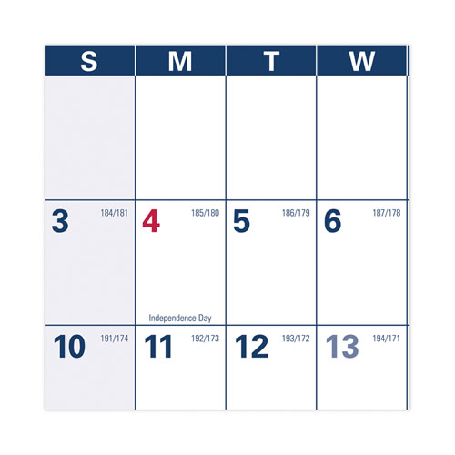 Academic Erasable Reversible Extra Large Wall Calendar, 48 x 32, White/Blue/Red, 12 Month (July to June): 2024 to 2025