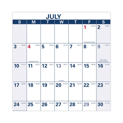 Image of At-A-Glance® Academic Erasable Reversible Extra Large Wall Calendar, 48 X 32, White/Blue/Red, 12 Month (July To June): 2023 To 2024
