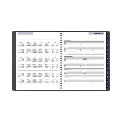Image of At-A-Glance® Dayminder Academic Monthly Desktop Planner, Twin-Wire Binding, 11 X 8.5, Charcoal Cover, 12-Month (July To June): 2023-2024