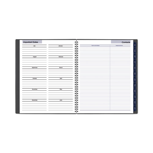 Image of At-A-Glance® Dayminder Academic Monthly Desktop Planner, Twin-Wire Binding, 11 X 8.5, Charcoal Cover, 12-Month (July To June): 2023-2024