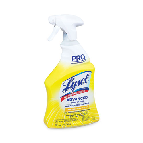 Advanced Deep Clean All Purpose Cleaner, Lemon Breeze, 32 oz Trigger Spray Bottle, 12/Carton