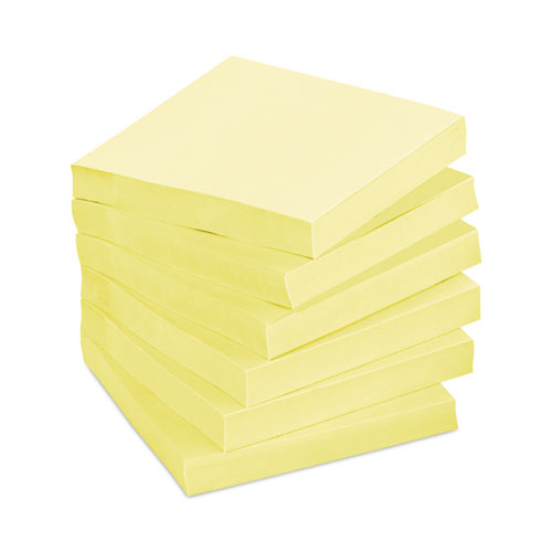 Image of Post-It® Notes Original Pads In Canary Yellow, 3" X 3", 100 Sheets/Pad, 12 Pads/Pack