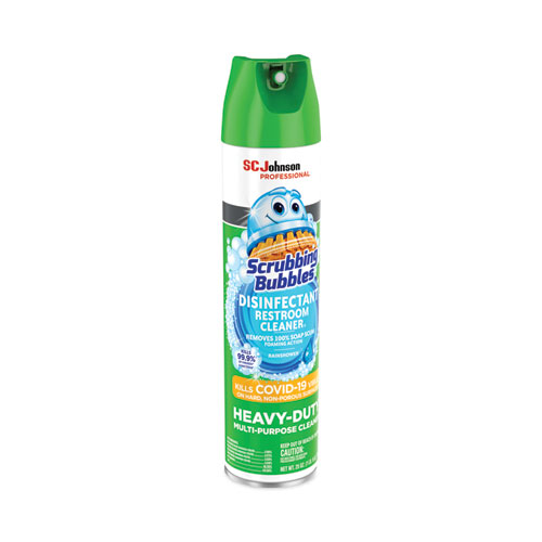 Image of Scrubbing Bubbles® Disinfectant Restroom Cleaner Ii, Rain Shower Scent, 25 Oz Aerosol Spray, 12/Carton