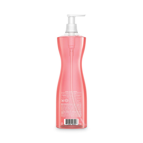 Image of Method® Dish Soap Pump, Hour-Glass Bottle Shape, Pink Grapefruit Scent, 18 Oz Pump Bottle, 6/Carton
