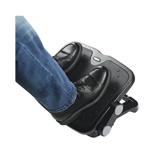 Image of Alera® Soft Cushioned Ergonomic Footrest, 14W X 19.63D X 3.75 To 7.5H, Black