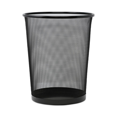 Image of Mesh Wastebasket, 18 qt, Steel Mesh, Black