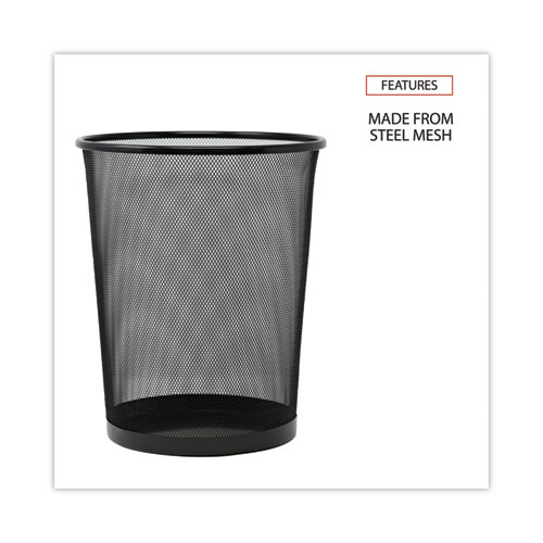 Image of Universal® Mesh Wastebasket, 18 Qt, Steel Mesh, Black