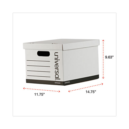 Image of Universal® Basic-Duty Economy Record Storage Boxes, Letter/Legal Files, 12" X 15" X 10", White, 10/Carton