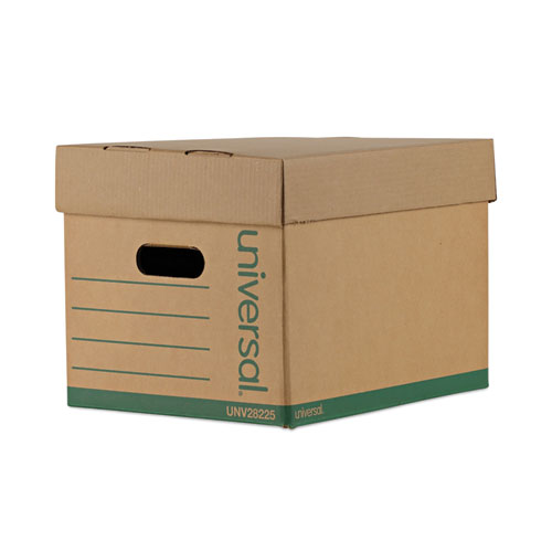 Professional-Grade Heavy-Duty Storage Boxes, Letter/Legal Files, Kraft/Green, 12/Carton