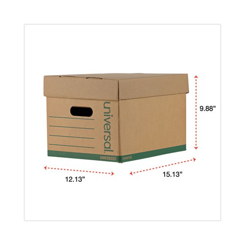 Image of Universal® Professional-Grade Heavy-Duty Storage Boxes, Letter/Legal Files, Kraft/Green, 12/Carton