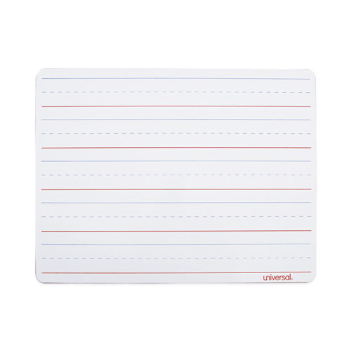 Universal® Lap/Learning Dry-Erase Board, Penmanship Ruled, 11.75 X 8.75, White Surface, 6/Pack