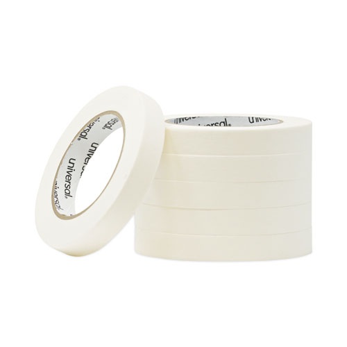 Universal® Removable General-Purpose Masking Tape, 3" Core, 18 Mm X 54.8 M, Beige, 6/Pack