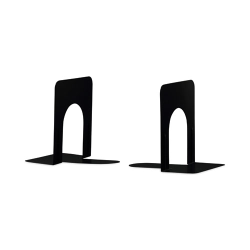 Universal Economy Basic Standard Bookends Nonskid Metal Strong Steel Black 5" 