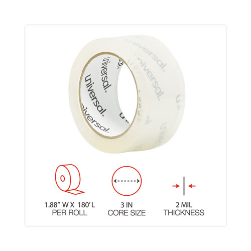 Image of Universal® General-Purpose Box Sealing Tape, 3" Core, 1.88" X 60 Yds, Clear, 6/Pack