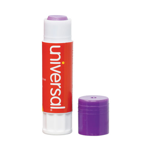 Image of Universal® Glue Stick Value Pack, 0.28 Oz, Applies Purple, Dries Clear, 30/Pack