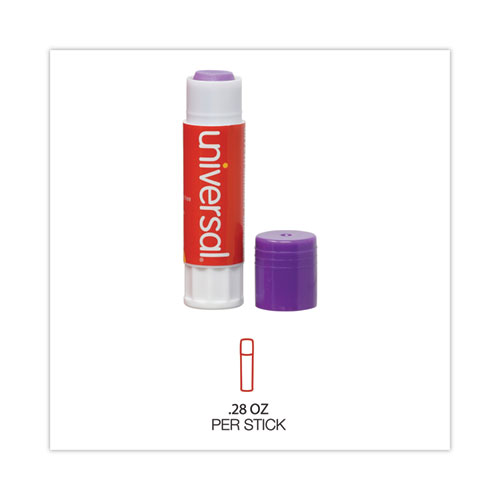 Glue Stick Value Pack, 0.28 oz, Applies Purple, Dries Clear, 30/Pack