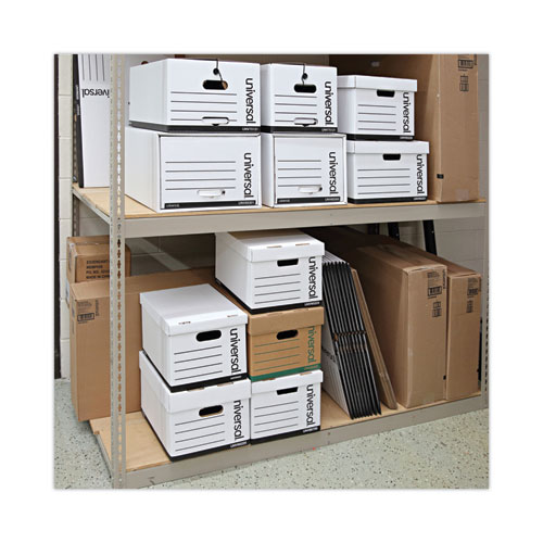 Image of Universal® Deluxe Quick Set-Up String-And-Button Boxes, Legal Files, White, 12/Carton