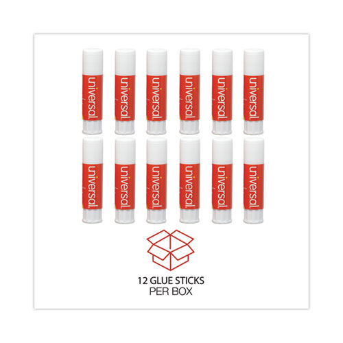 Image of Universal® Glue Stick, 0.28 Oz, Applies And Dries Clear, 12/Pack