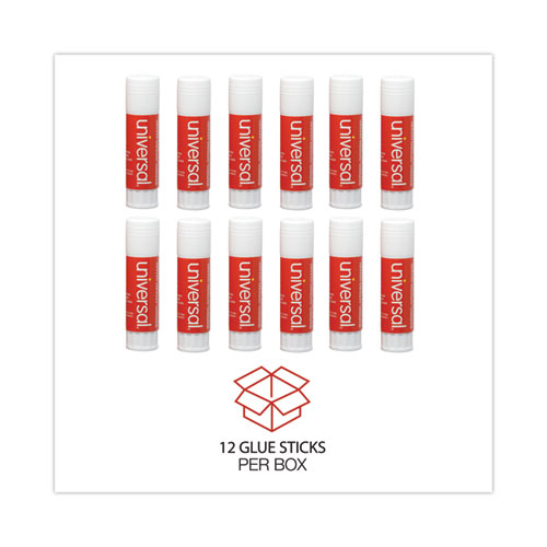 Image of Universal® Glue Stick, 0.74 Oz, Applies And Dries Clear, 12/Pack