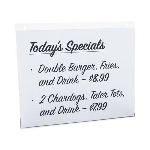 Wall Mount Sign Holder, 11 x 8.5, Horizontal, Clear, 2/Pack