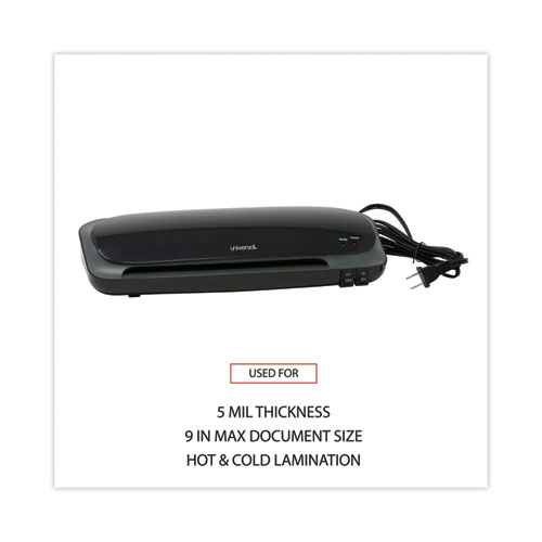 Image of Universal® Deluxe Desktop Laminator, Two Rollers, 9" Max Document Width, 5 Mil Max Document Thickness