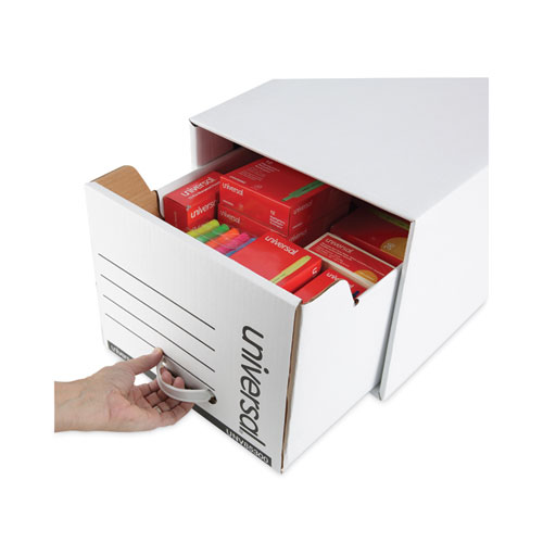Image of Universal® Heavy-Duty Storage Drawers, Letter Files, 14" X 25.5" X 11.5", White, 6/Carton