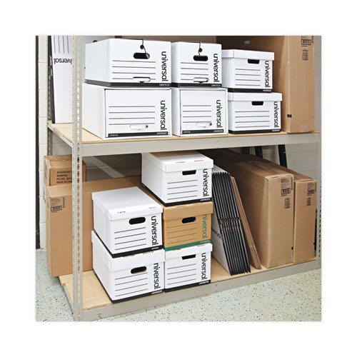 Image of Universal® Medium-Duty Lift-Off Lid Boxes, Letter/Legal Files, 12" X 15" X 10", White, 12/Carton