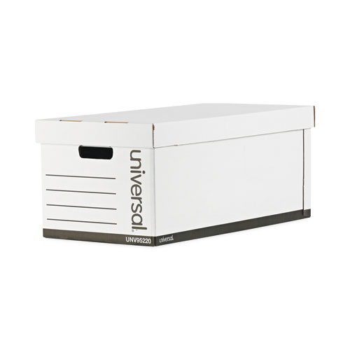 Universal® Medium-Duty Easy Assembly Storage Box, Letter Files, White, 12/Carton