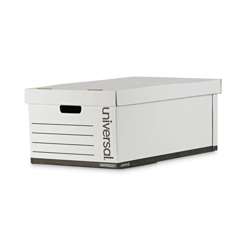 Image of Medium-Duty Easy Assembly Storage Box, Legal Files, White, 12/Carton