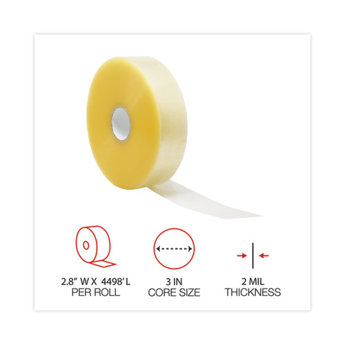 Clear Packaging Tape, 3" Core, 72 mm x 1,371 m, Clear, 4/Carton