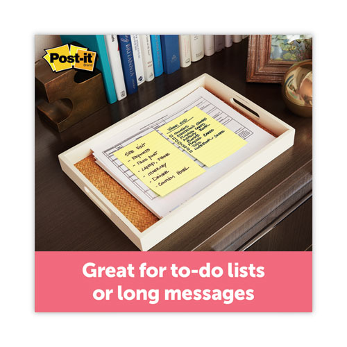 Image of Post-It® Greener Notes Original Recycled Note Pads, Note Ruled, 4" X 6", Canary Yellow, 100 Sheets/Pad, 12 Pads/Pack