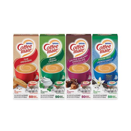 Liquid Coffee Creamer, Variety Pack, 0.37 oz Mini Cups, 200/Carton, Delivered in 1-4 Business Days