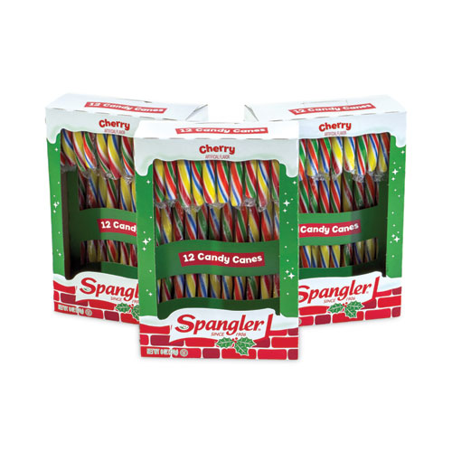 Cherry Candy Canes, 6 oz Box, 12 Candy Canes/Box, 3 Boxes/Carton