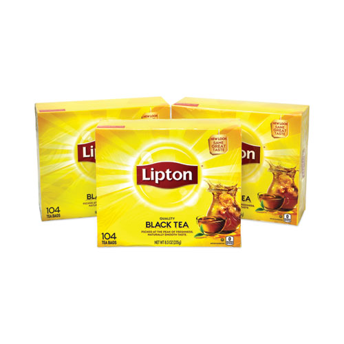 Image of Lipton® Tea Bags, Black, 0.07 Oz Bags, 312 Bags/Carton, Ships In 1-3 Business Days