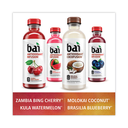 Image of Bai Antioxidant Infused Beverage, Variety Pack, 18 Oz Bottle, 15/Carton, Ships In 1-3 Business Days