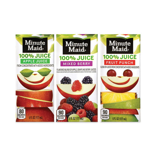 Minute Maid® 100% Juice Box Variety Pack, 6 oz Pouch, 40/Carton, Delivered in 1-4 Business Days