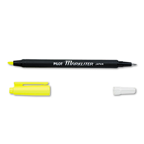 Markliter Ball Pen & Highlighter, Chisel/Conical Tip, Fluorescent Yellow/Black | by Plexsupply
