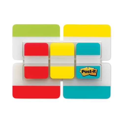 Image of Post-It® Tabs Plain Solid Color Tabs Value Pack, (66) 1/5-Cut 1" Wide, (48) 1/3-Cut 2" Wide, Assorted Colors And Sizes, 114/Pack