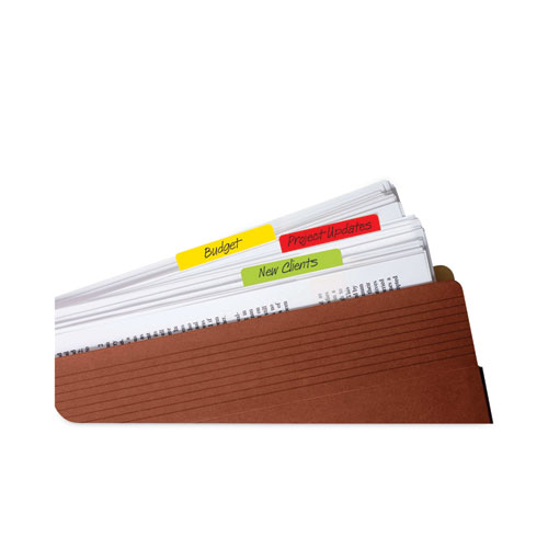 2" Plain Solid Color Angled Tabs, 1/5-Cut, Assorted Colors, 2" Wide, 24/Pack