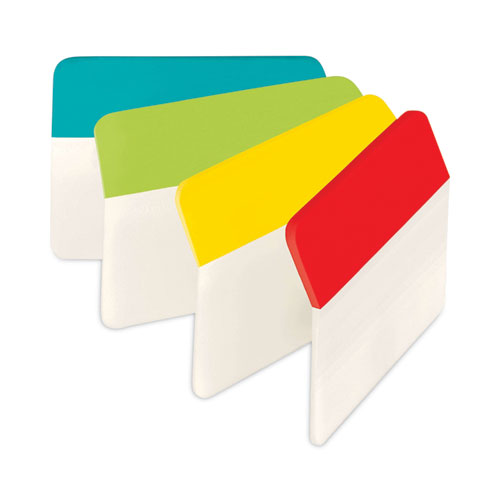 Image of Post-It® Tabs 2" Plain Solid Color Angled Tabs, 1/5-Cut, Assorted Colors, 2" Wide, 24/Pack