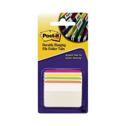 Post-It® Tabs 2" Angled Tabs, Lined, 1/5-Cut, Assorted Brights Colors, 2" Wide, 24/Pack