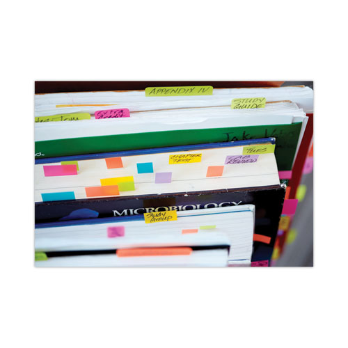Image of Post-It® Tabs 2" Angled Tabs, Lined, 1/5-Cut, Assorted Brights Colors, 2" Wide, 24/Pack