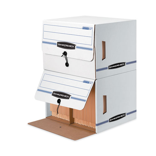 SIDE-TAB Storage Boxes, Letter Files, White/Blue, 12/Carton