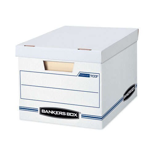 Image of Bankers Box® Stor/File Storage Box, Letter/Legal Files, 12.5" X 16.25" X 10.5", White, 6/Pack