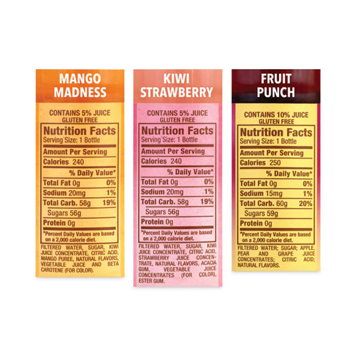 Image of Snapple® Juice Drink Variety Pack, Snapple Apple, Kiwi Strawberry, Mango Madness, 20 Oz Bottle, 24/Carton, Ships In 1-3 Business Days