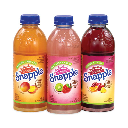 Snapple® All Natural Juice Drink, Fruit Punch, Kiwi Strawberry, Mango Madness, 20 oz Bottle, 24 Count, Delivered in 1-4 Business Days